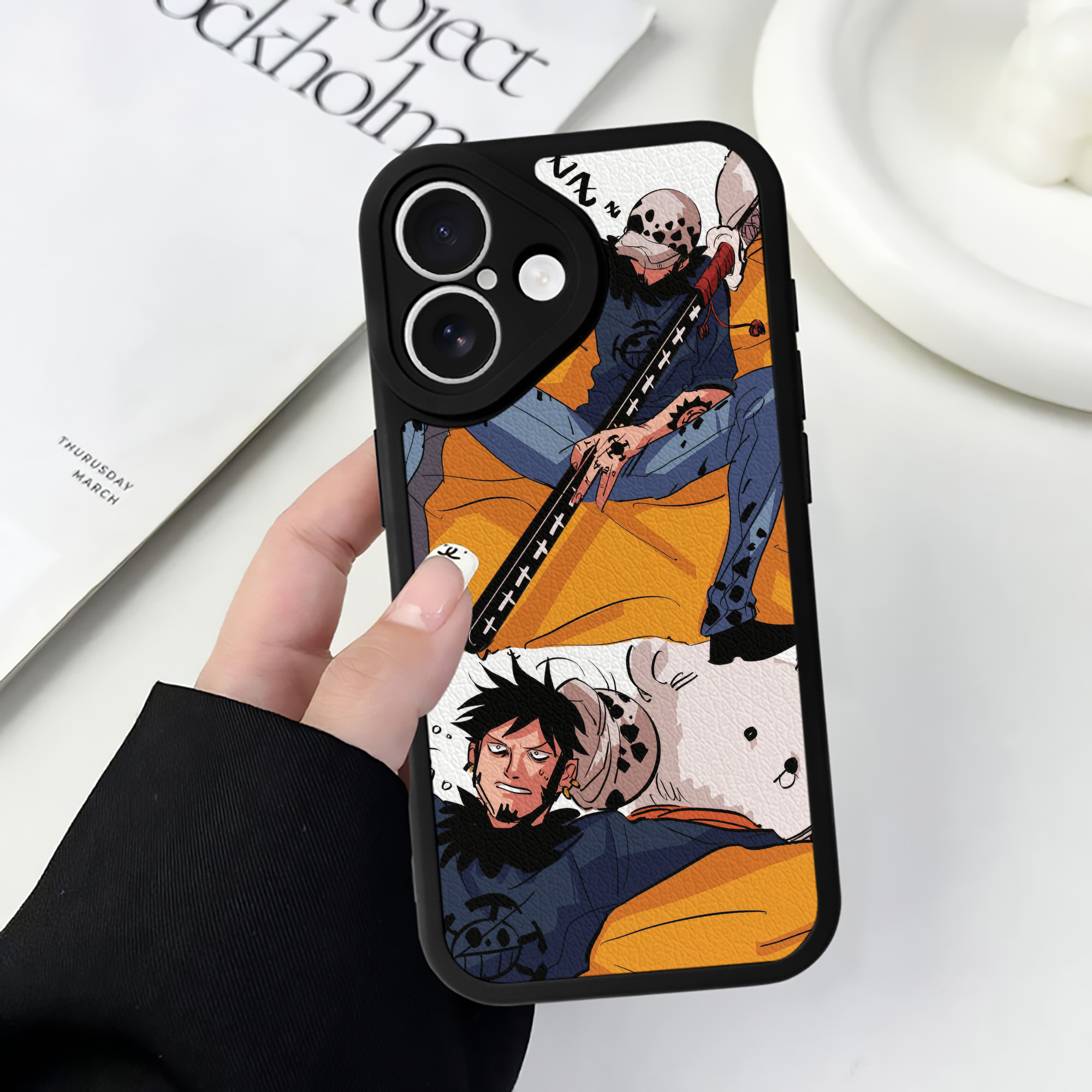 （画像用） ワンピース ONE PIECE 【iPhone 16シリーズ対応】シリコンスマホケース（レザー調） 材質：シリコン